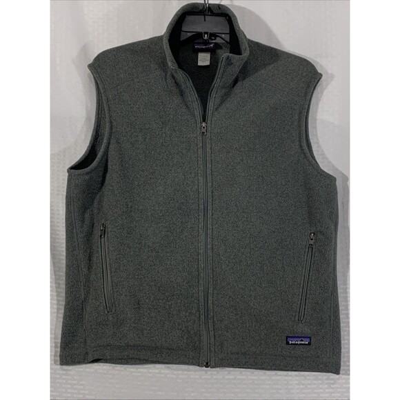 Patagonia Synchilla Gray Fleece Zip Up Vest Mens L - Picture 1 of 7